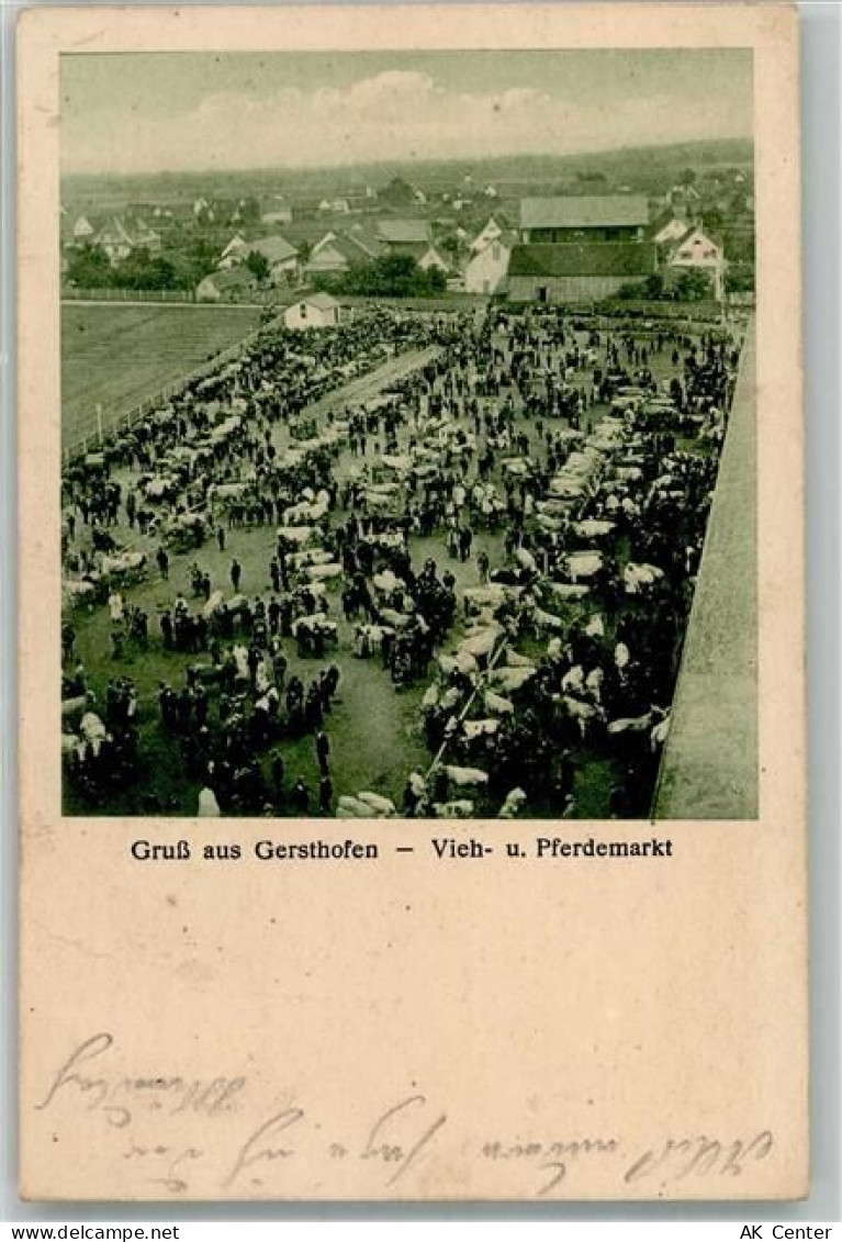 86368 W8906 Gersthofen Gebrauchsspuren Vieh- und Pferdemarkt Foto AK - 13648159
