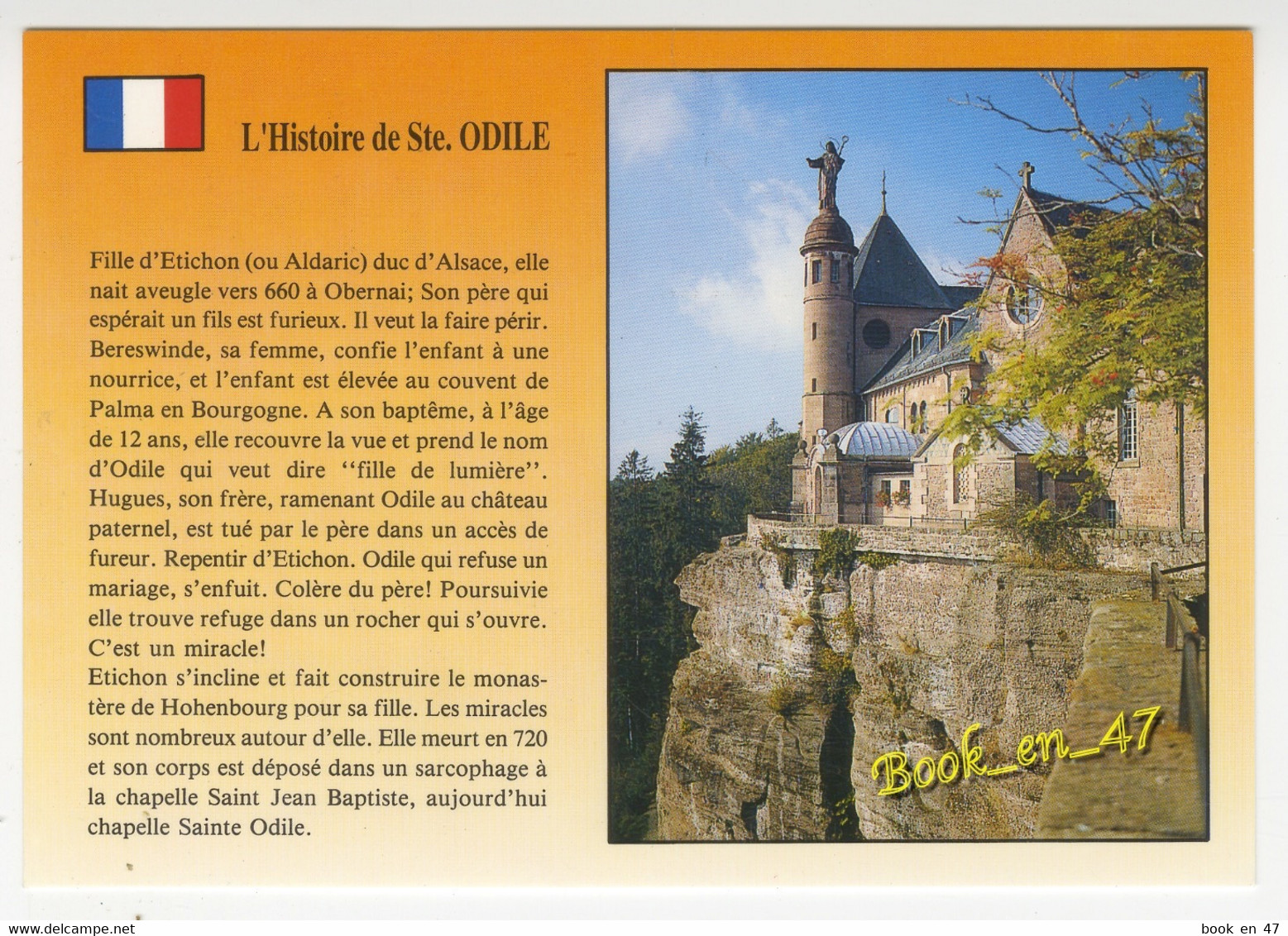 {86487} 67 Bas Rhin Mont Sainte Odile , L' Histoire de Sainte Odile