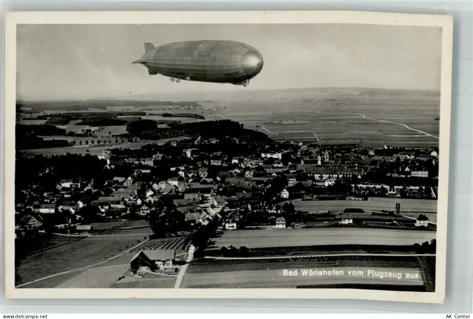 86825 W8939 Bad Wörishofen Foto AK Zeppelin-Luftschiff über Bad Wörishof... - 13665357