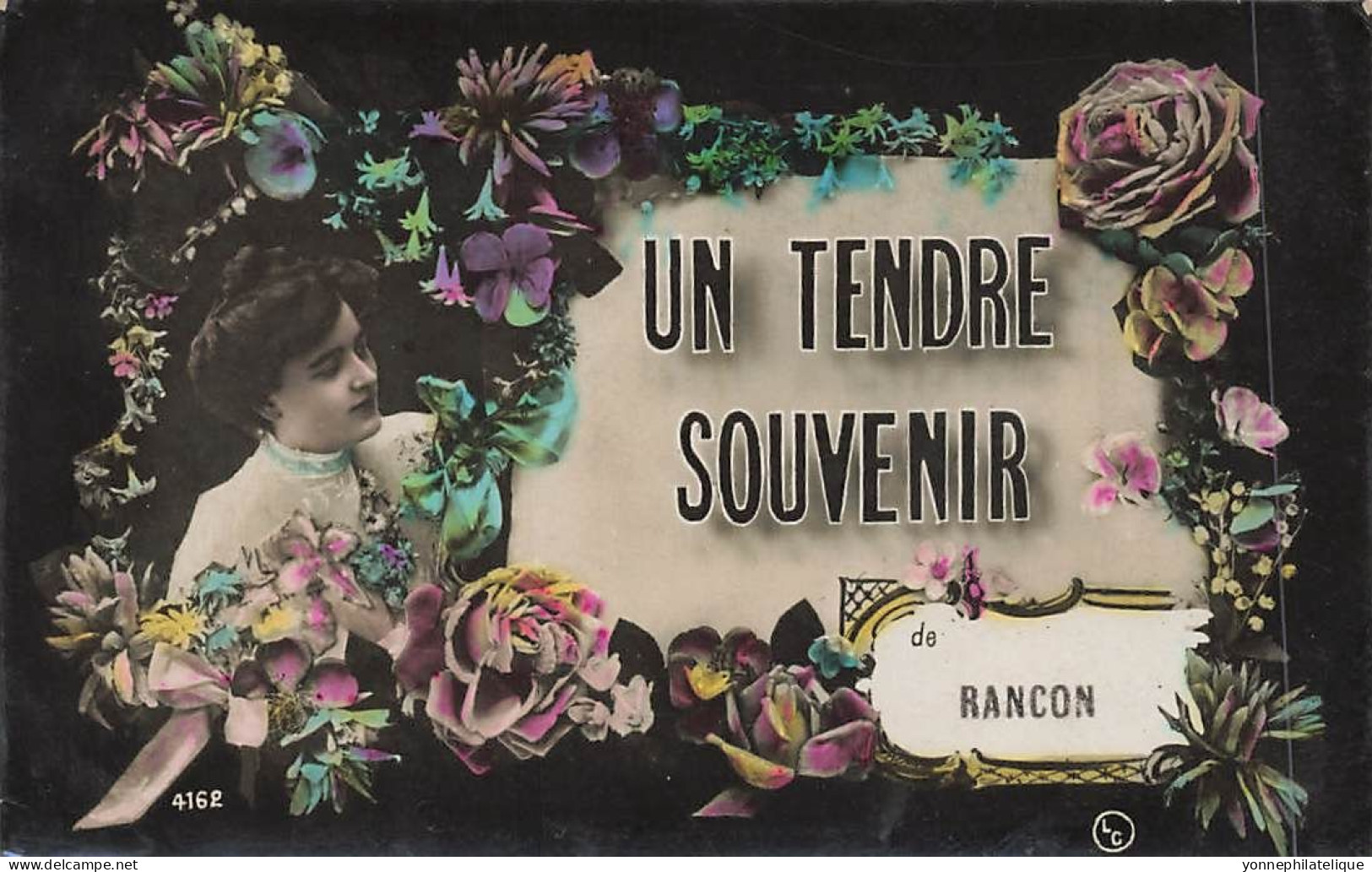 87 - HAUTE-VIENNE - RANCON - carte fantaisie ancienne "un tendre souvenir de" - 10414
