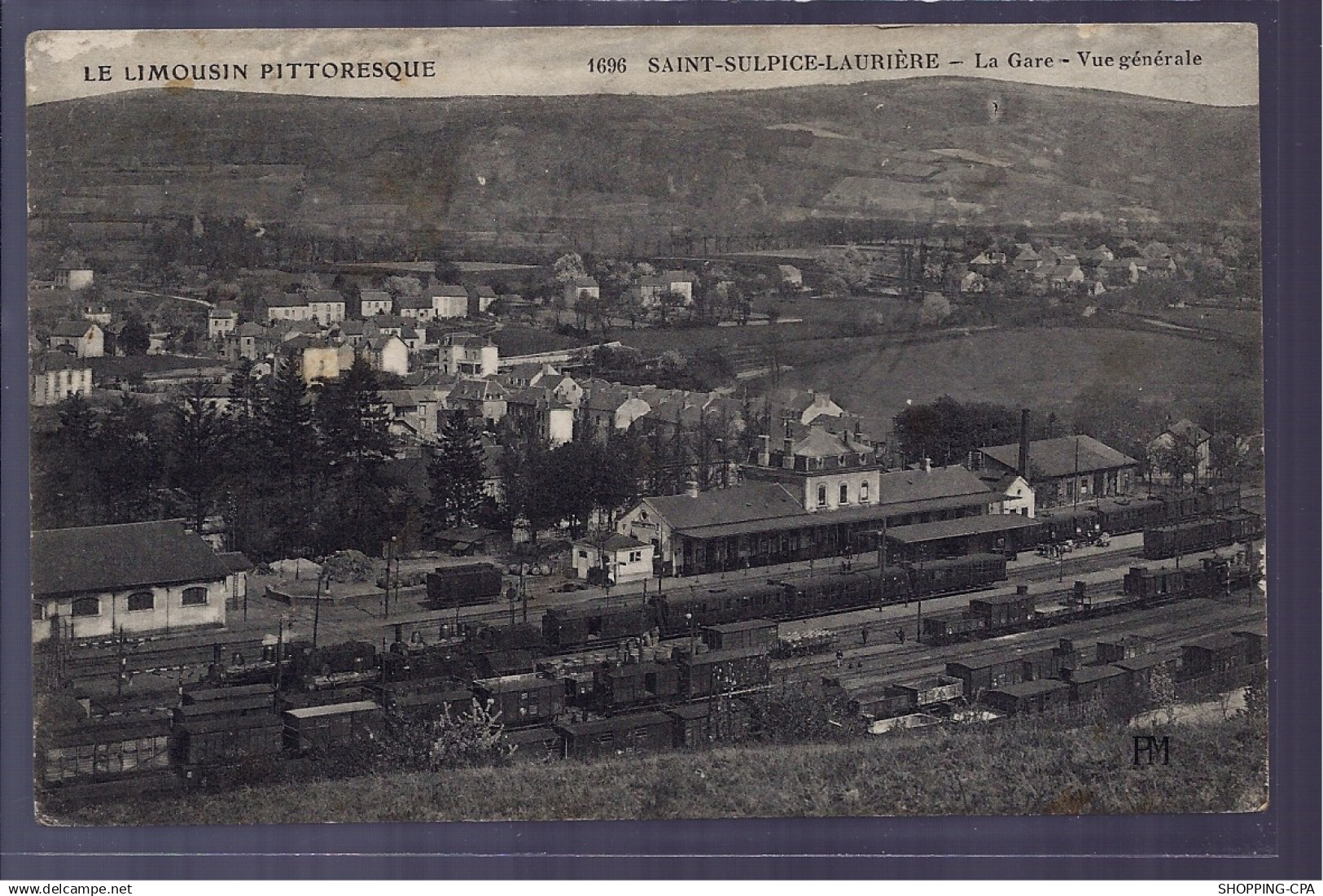 87 - Saint-Sulpice-Laurière - la gare - vue générale - Voyagé - Dos divisé