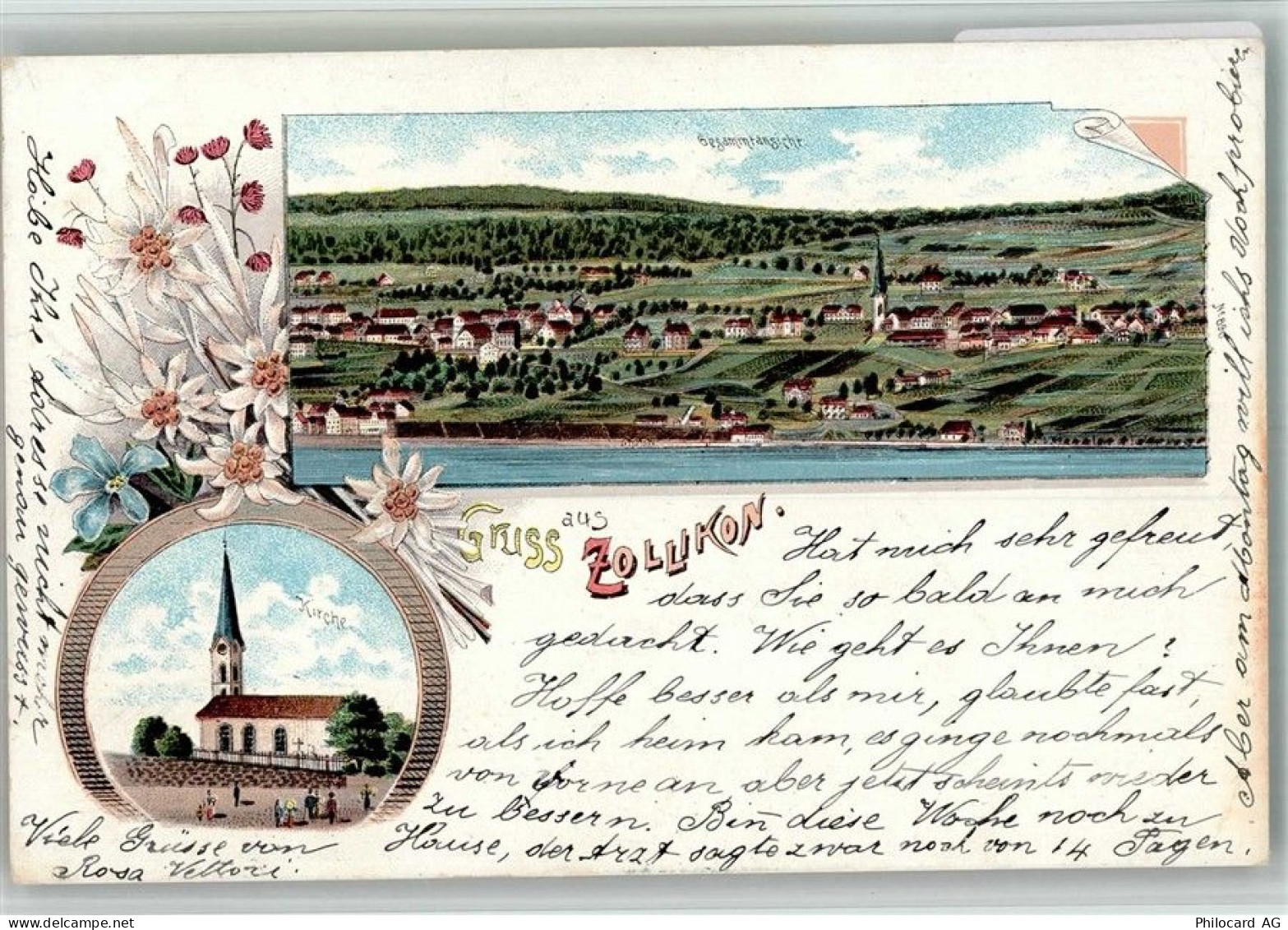 8702 Zollikon 1899 BOAKC Kirche Lithographie - 13715731