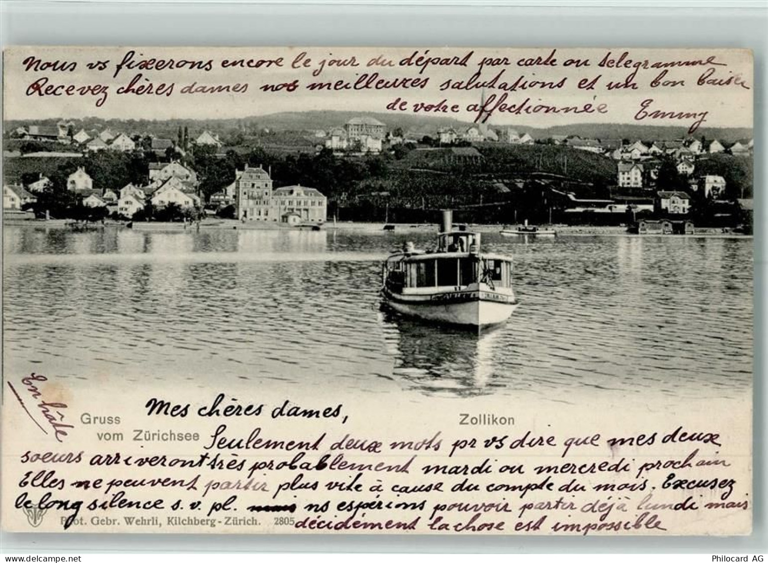 8702 Zollikon - 1901 Zürichsee Personenschiff - 13109728