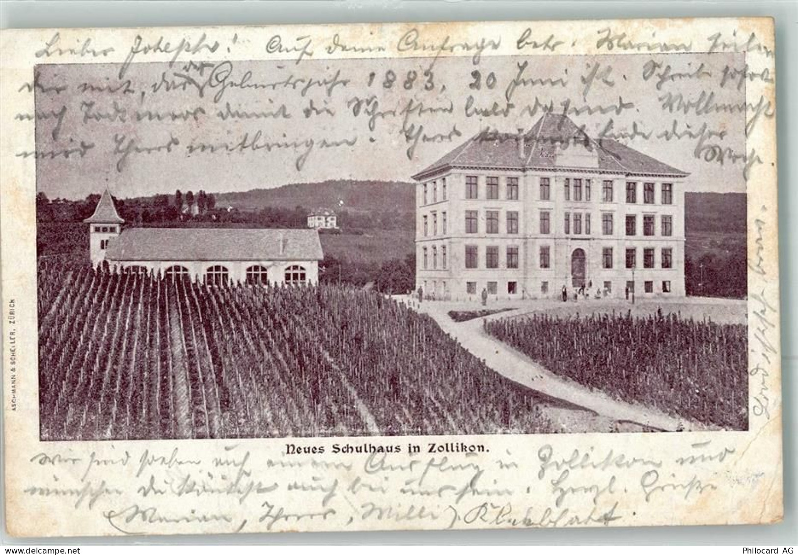 8702 Zollikon 1905 Gebrauchsspuren neues Schulhaus - 13276393