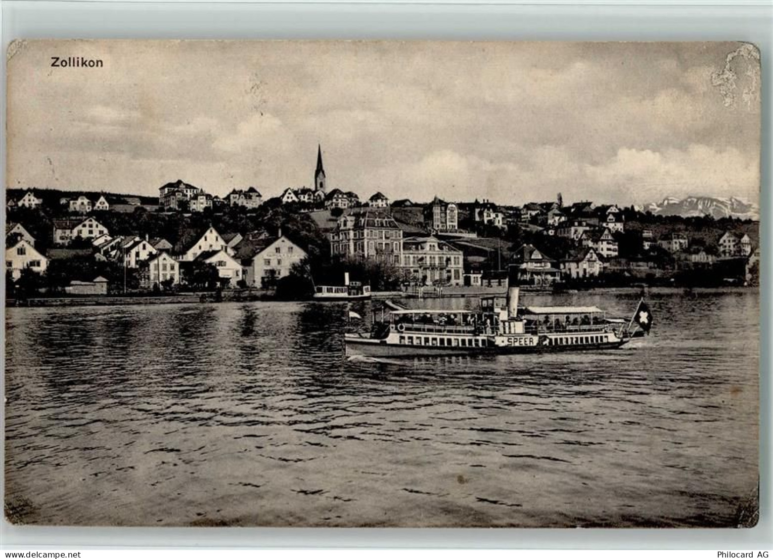 8702 Zollikon Gebrauchsspuren 1914 Personenschiff Speer - 13117493