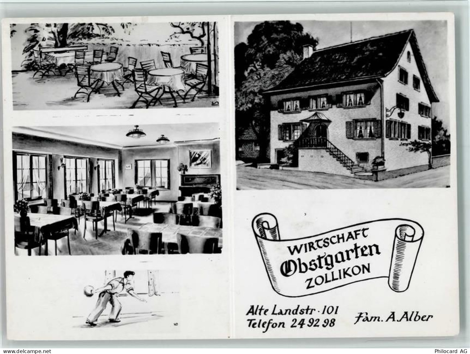 8702 Zollikon - Wirtschaft Obstgarten 3-Bildkarte - 13094509