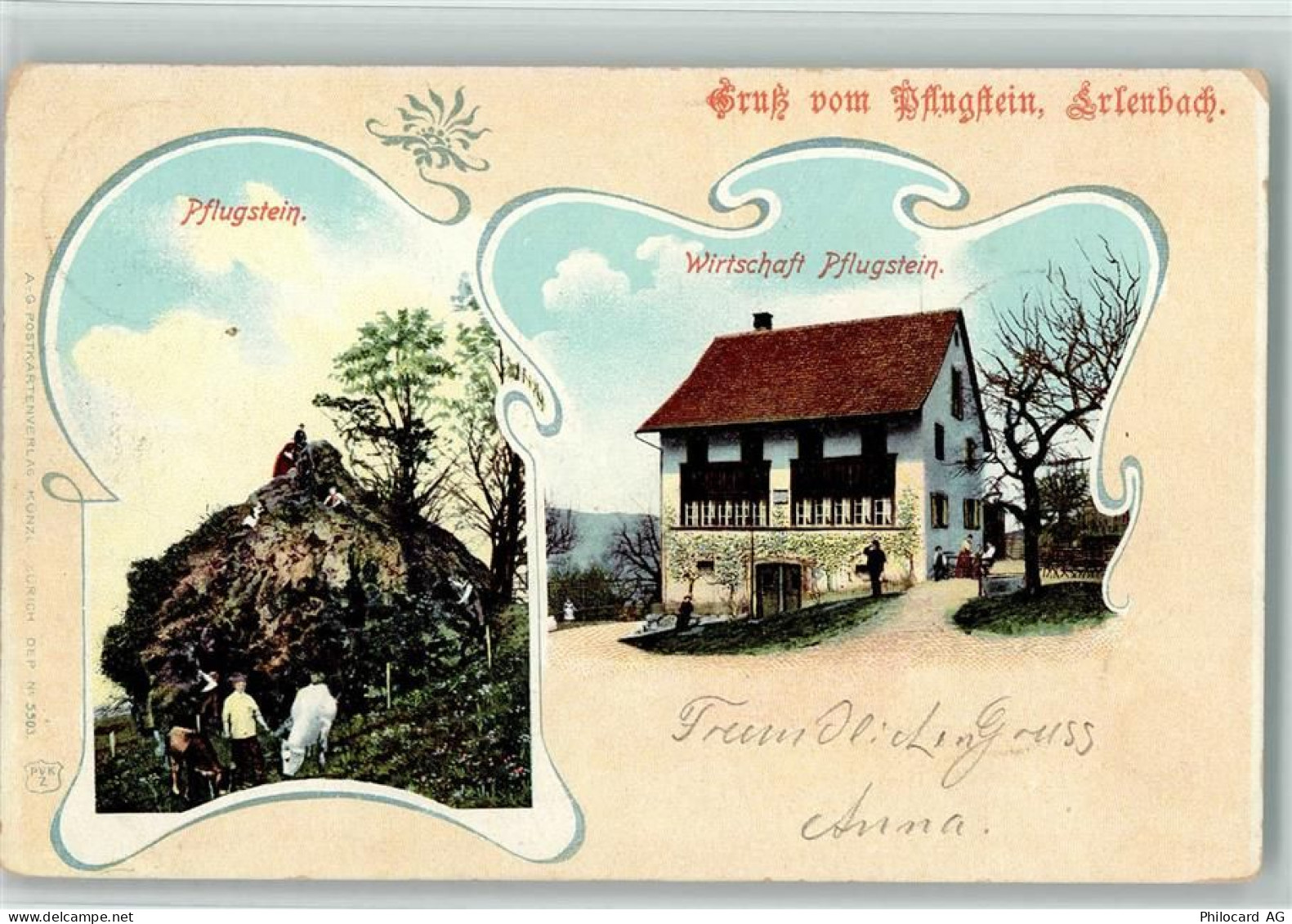 8703 Erlenbach ZH 1902 - Pflugstein Wirtschaft - 13218307