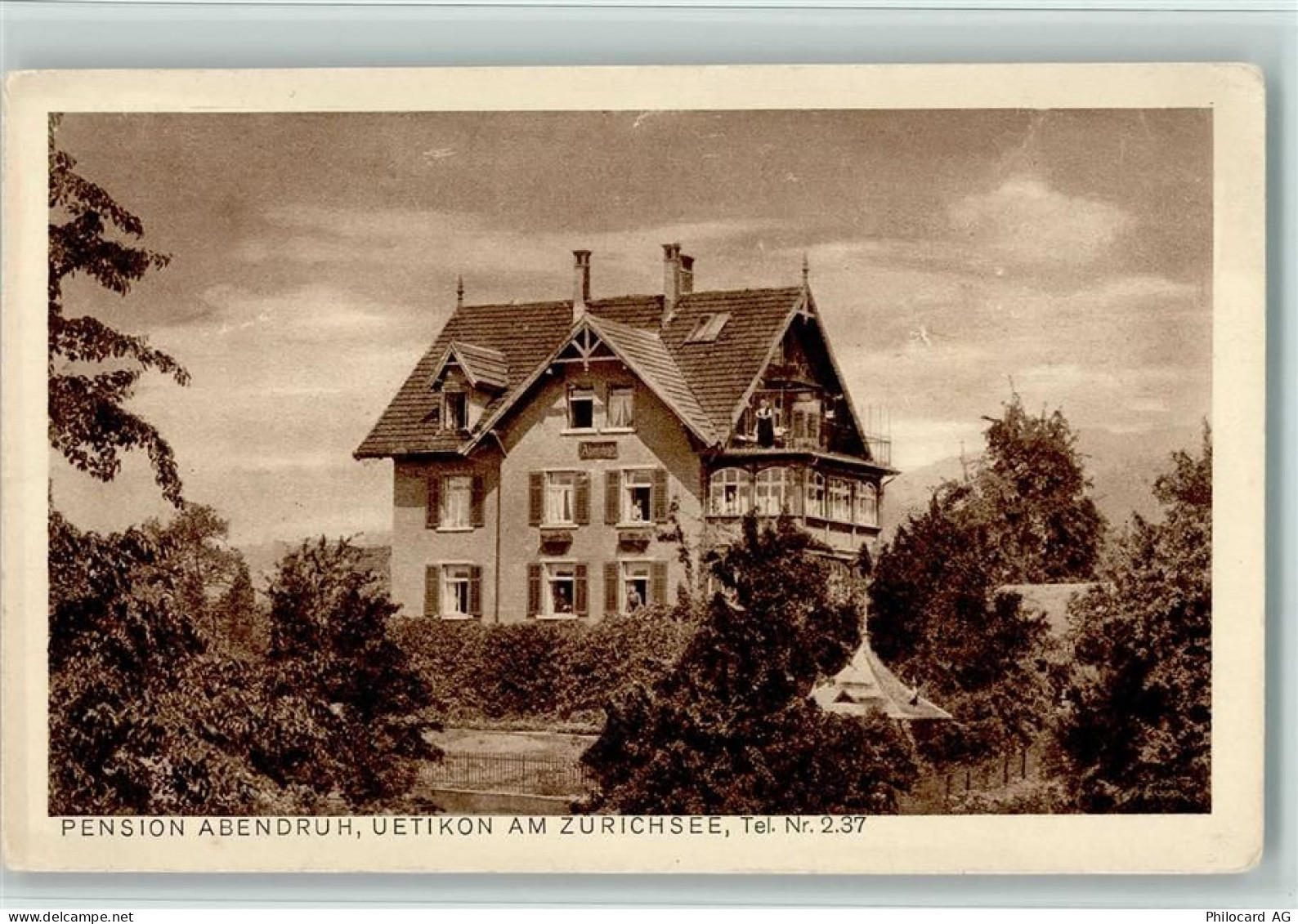 8707 Uetikon am See 1927 - Pension Abendruh , gute Erhaltung AK - 13078896