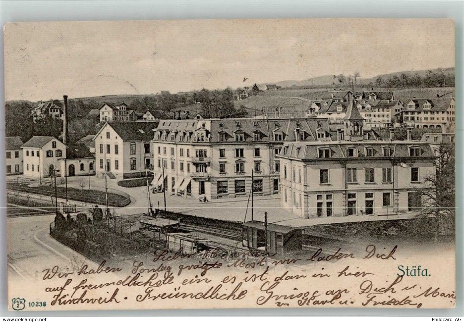 8712 Stäfa 1904 Foto AK Eisenbahn- Übergang - 13596464