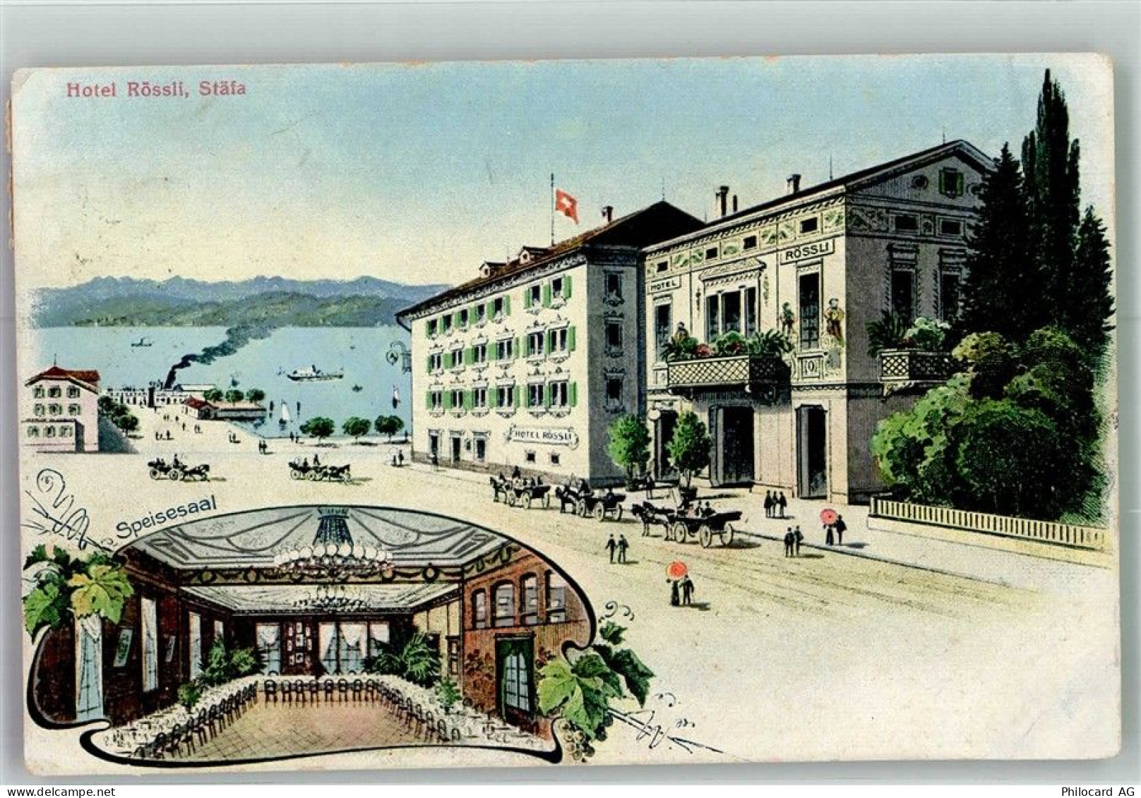 8712 Stäfa Foto AK Hafen Hotel Rössli Speisesaal - 13596465