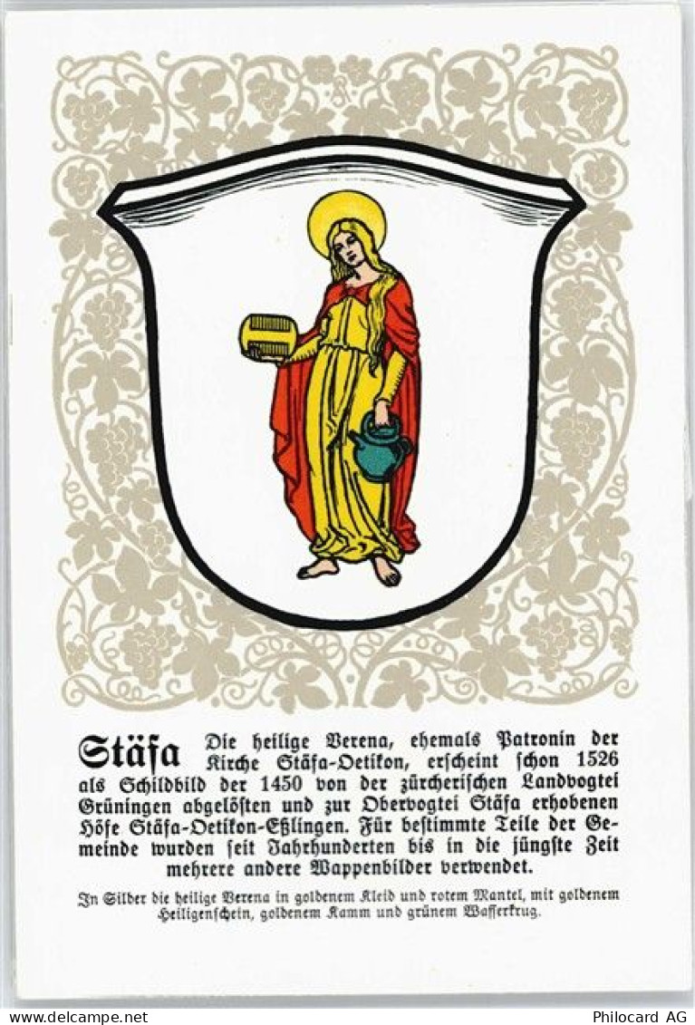 8712 Stäfa - Serie Züricher Gemeindewappen No. 66 AKU2 - 50699560