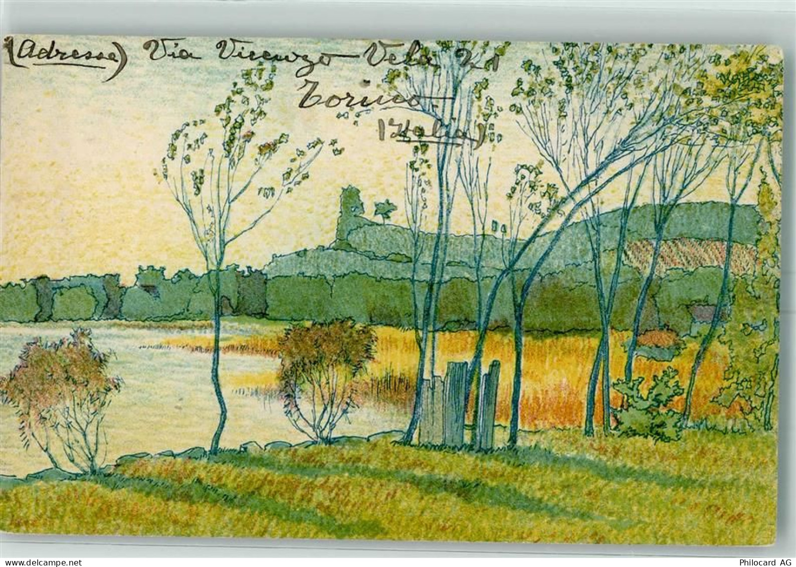 8714 Feldbach Lithographie Zürichsee von E. Stiefel - 13173429