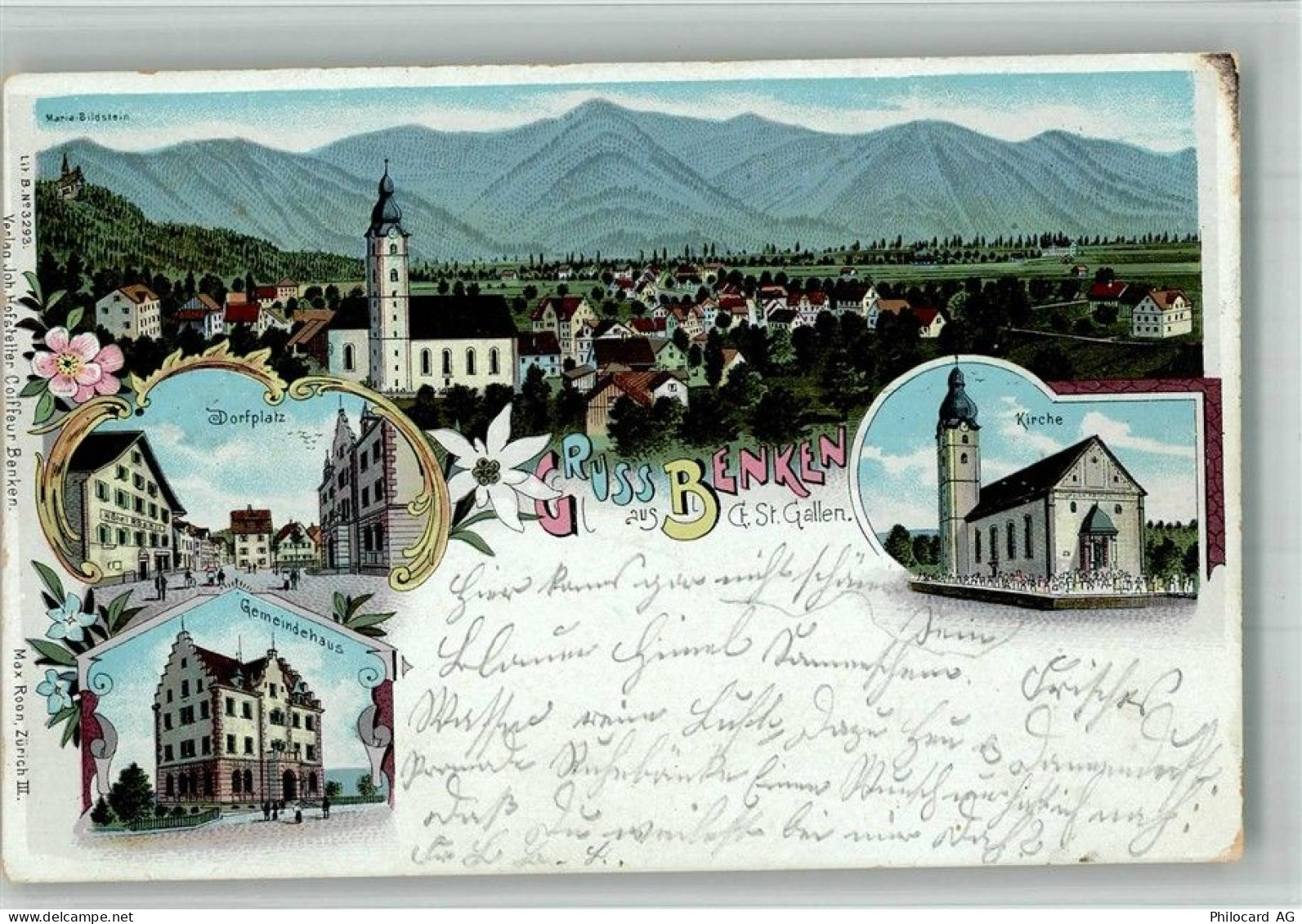 8717 Benken SG 1900 BOAKC Dorplatz Kirche Gemeindehaus - 13717420