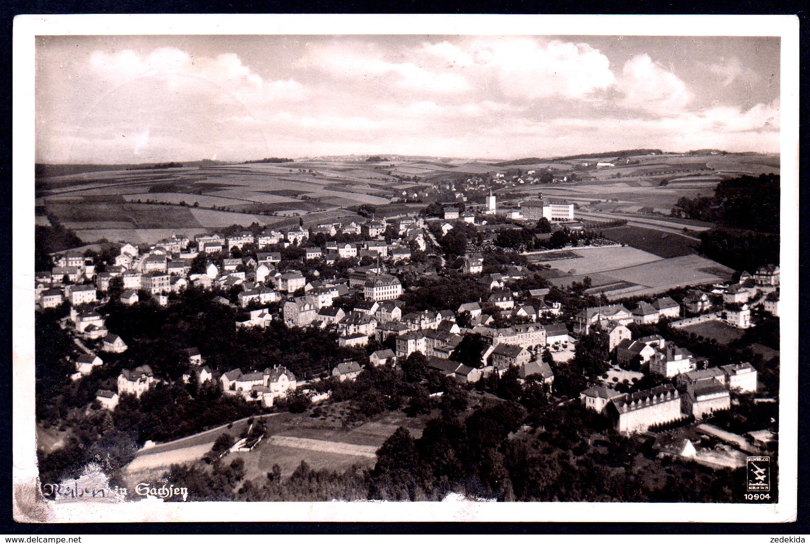 8730 - alte Foto Ansichtskarte - Rabenau - Luftbild - gel 1938 Sonderstempel - Klinke & Co