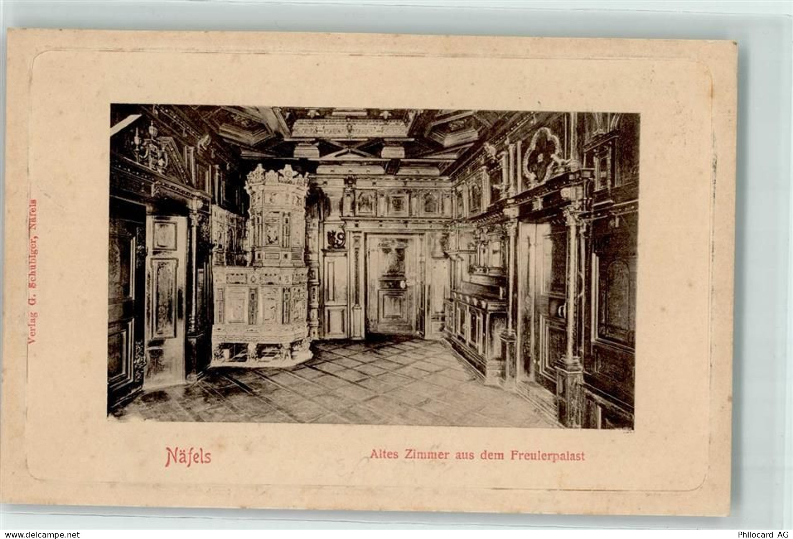 8752 Näfels 1905 - Altes Zimmer im Freulerpalast - 10620168