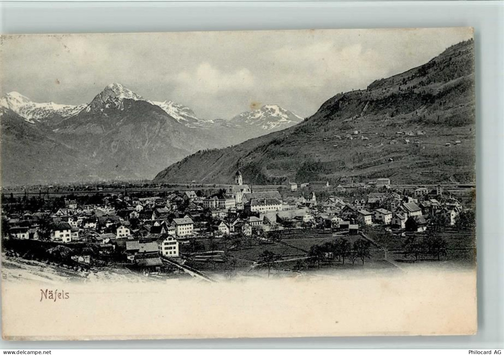 8752 Näfels 1908 - Vue generale, gute Erhaltung , kleine Flecken AK - 13078772