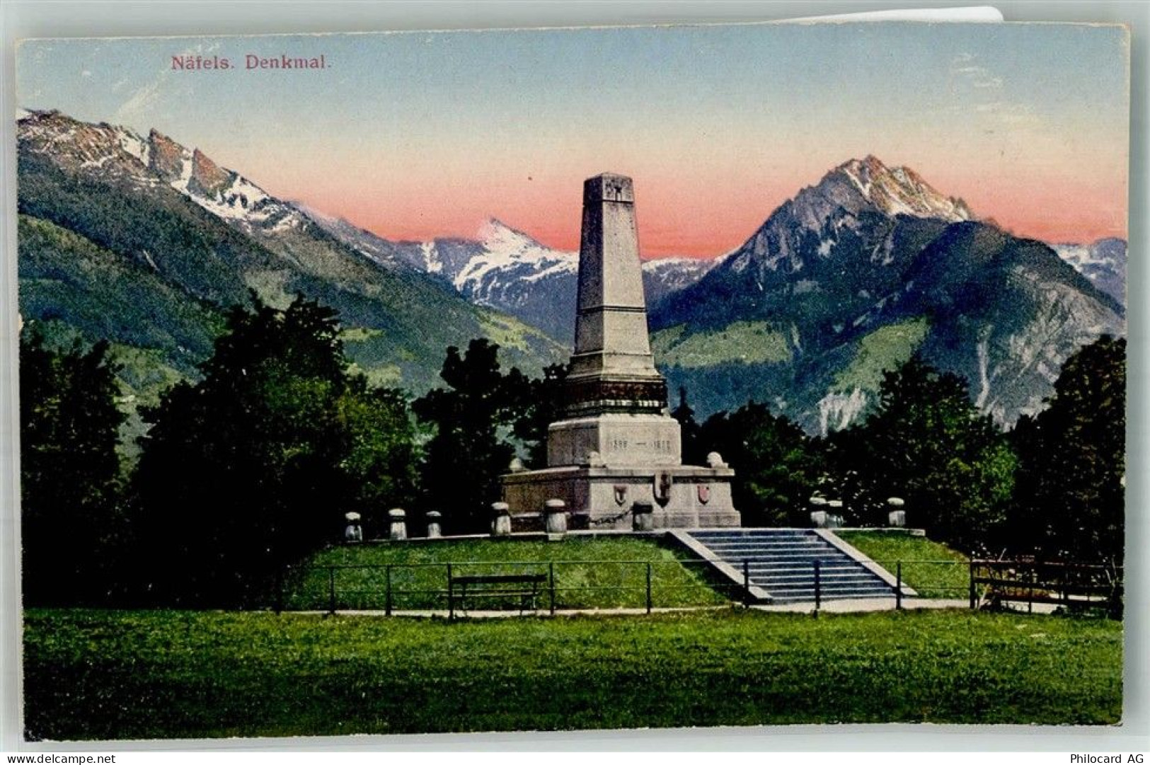 8752 Näfels 1916 Foto AK Denkmal Feldpost WK I - 38253807