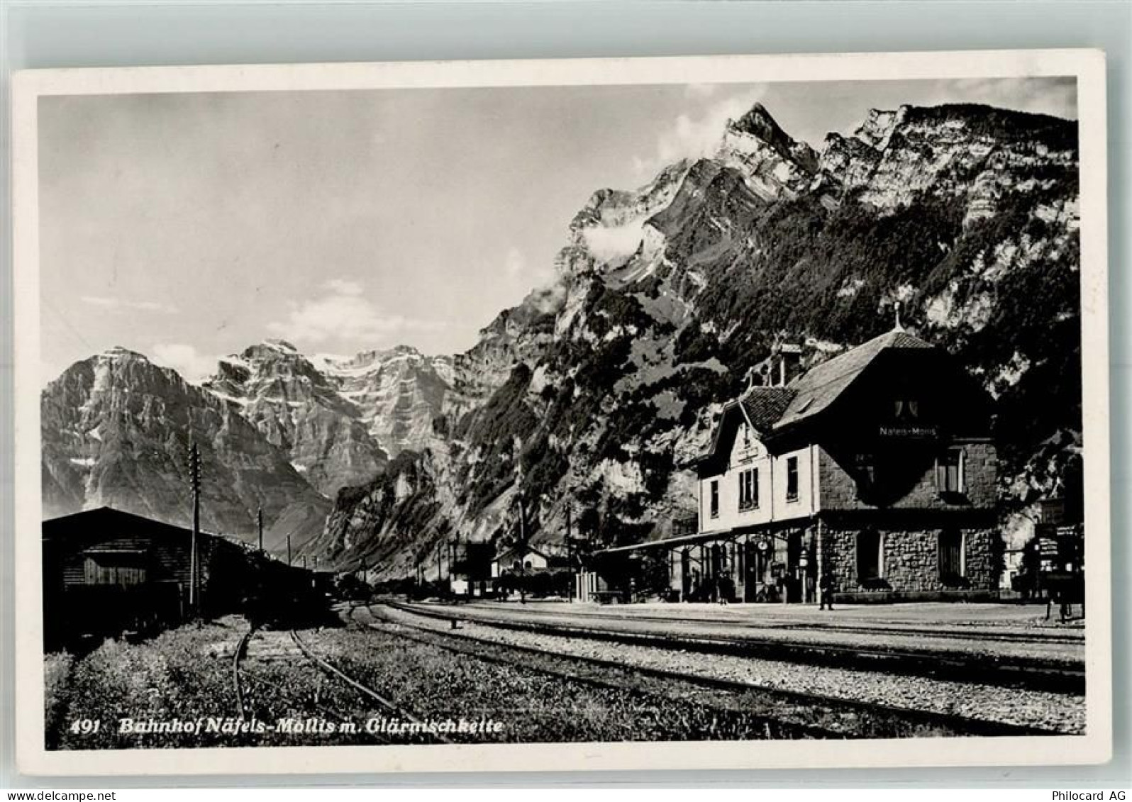 8752 Näfels Foto AK Bahnhof - 13306288