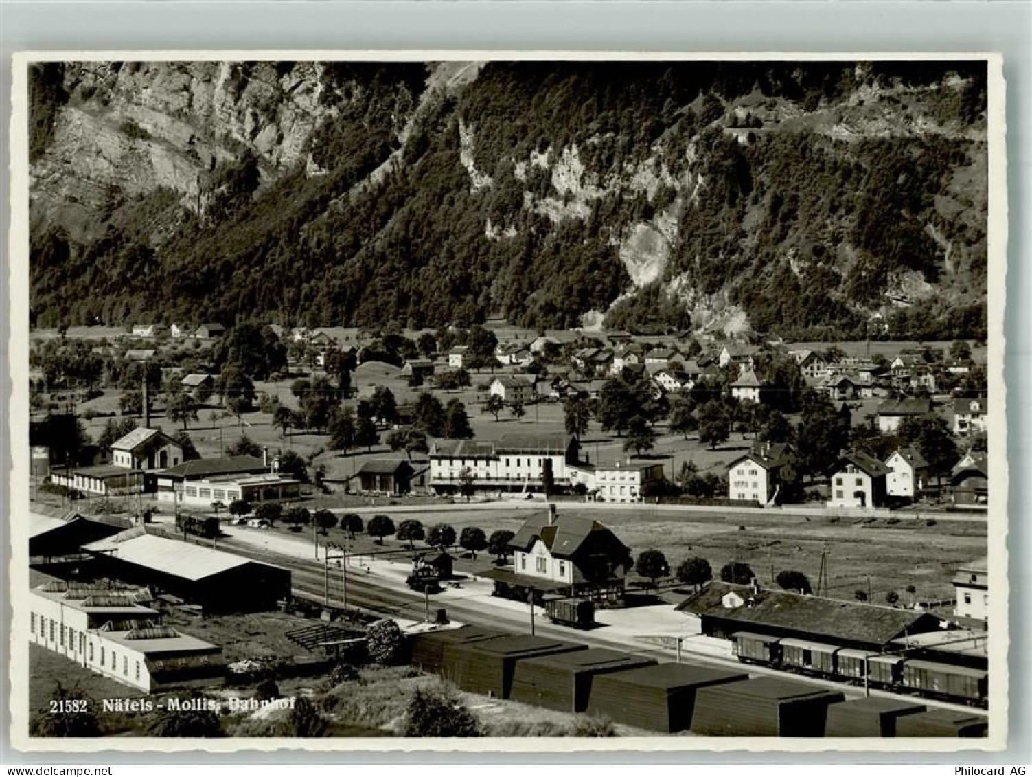 8752 Näfels Foto AK Bahnhof Mollis - 14005575