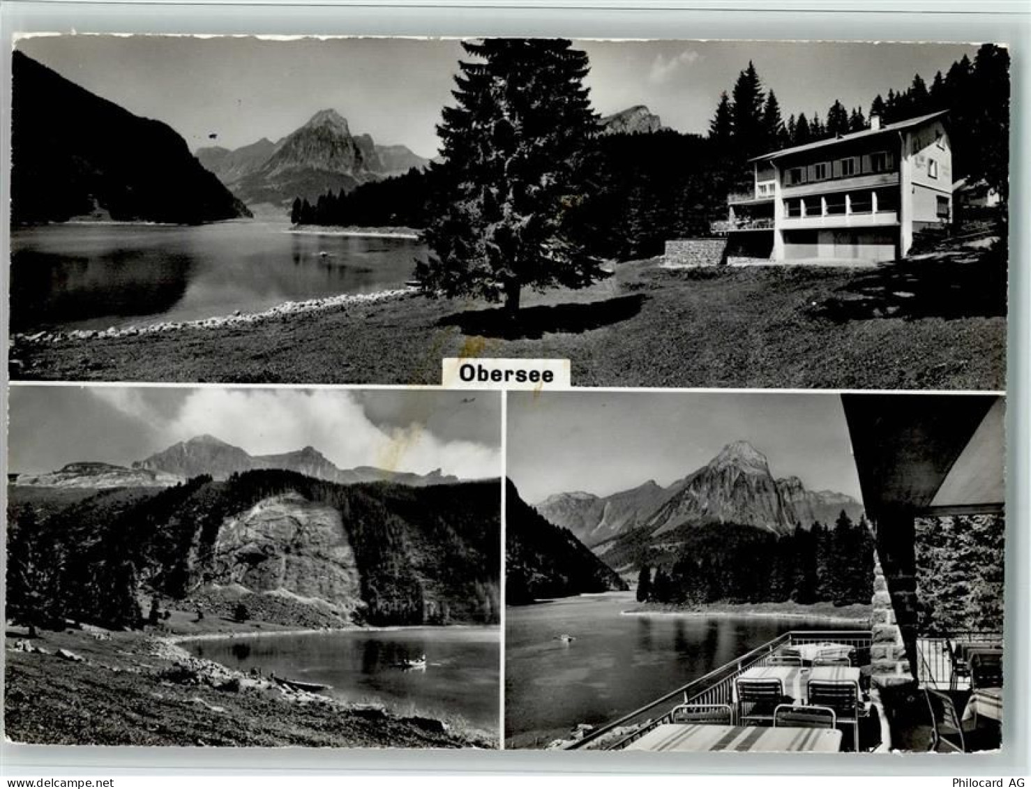 8752 Näfels - Gasthaus Obersee 3-Bildkarte - 11058424