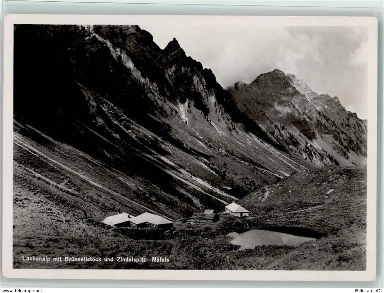 8752 Näfels - Lachenalp mit Brünnelistock und Zindelspitz Gasthaus Obers... - 11062097