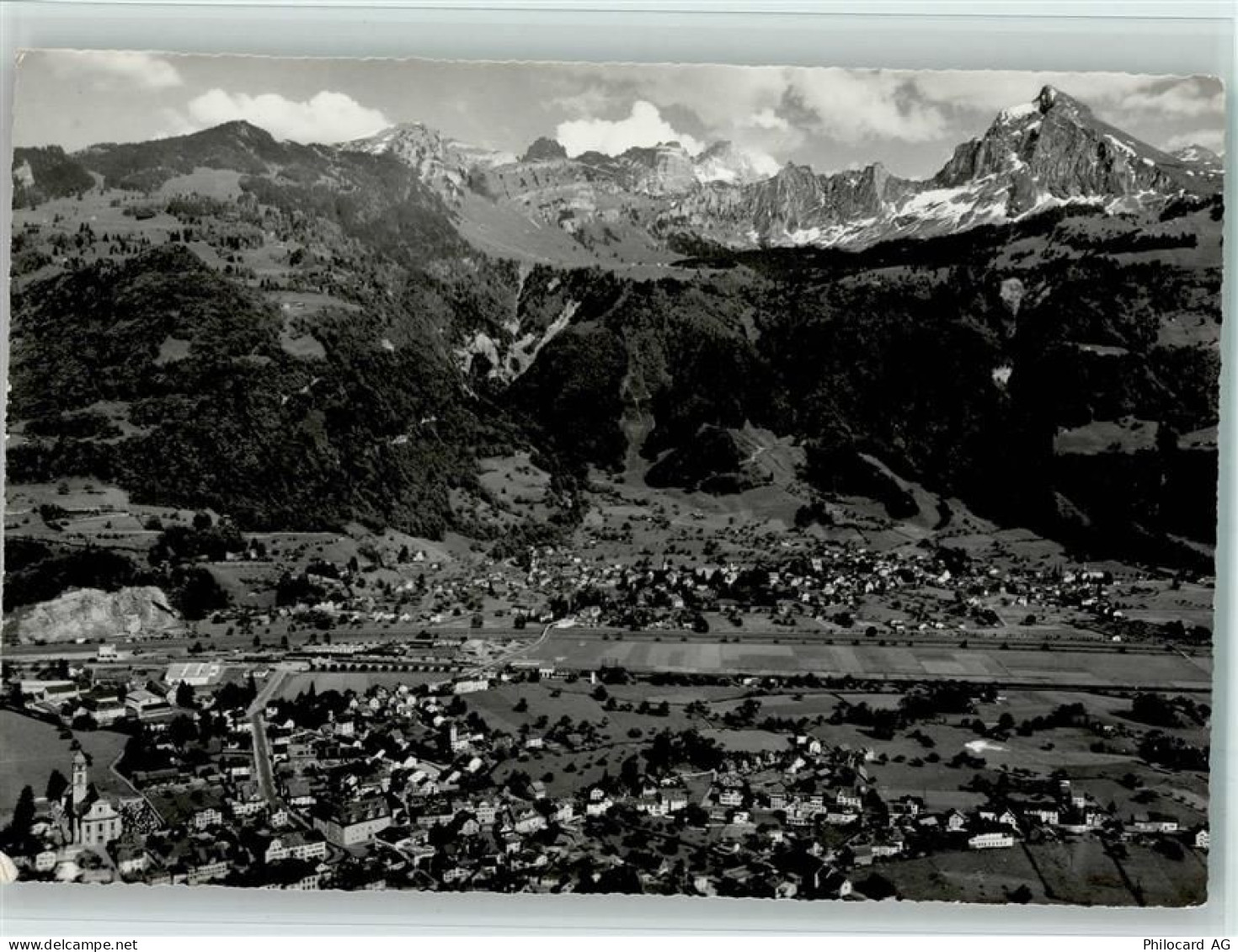 8752 Näfels - Mollis Fronalpstock Mürtschenstock Luftaufnahme Feldpost F... - 11051409