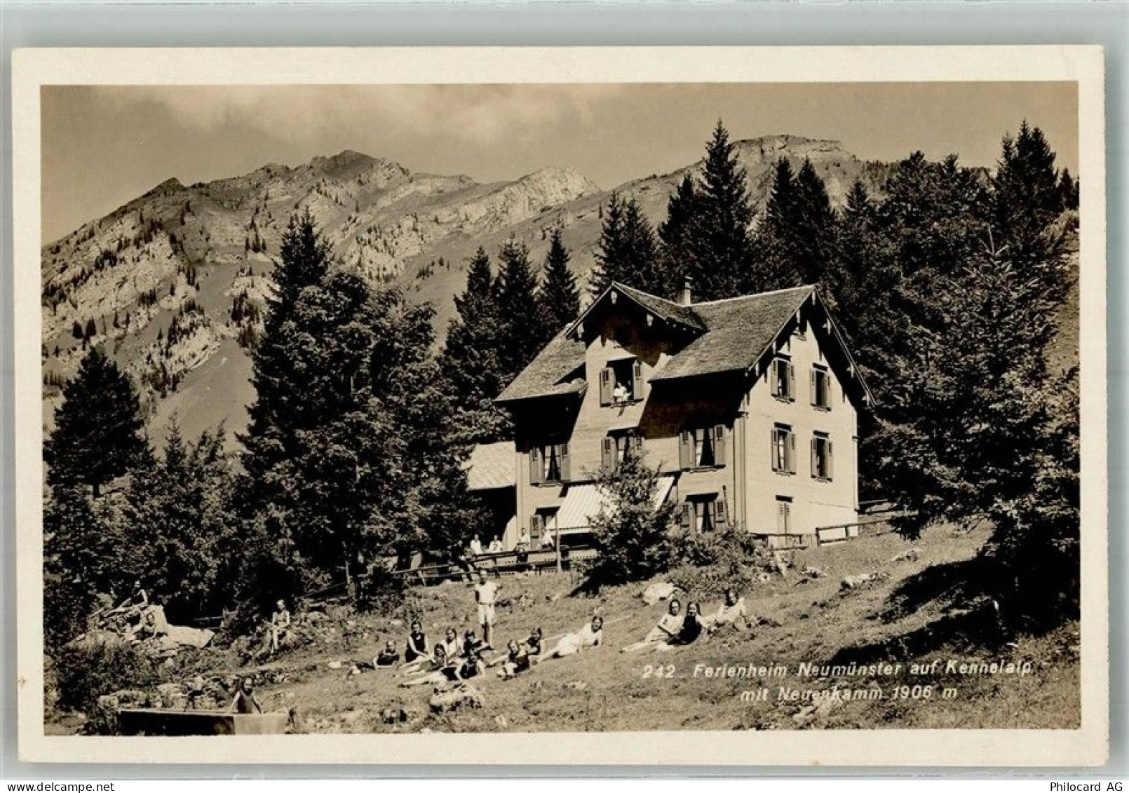 8753 Mollis Foto AK Pension Ferienheim Neumünster auf Kennealp - 38224178