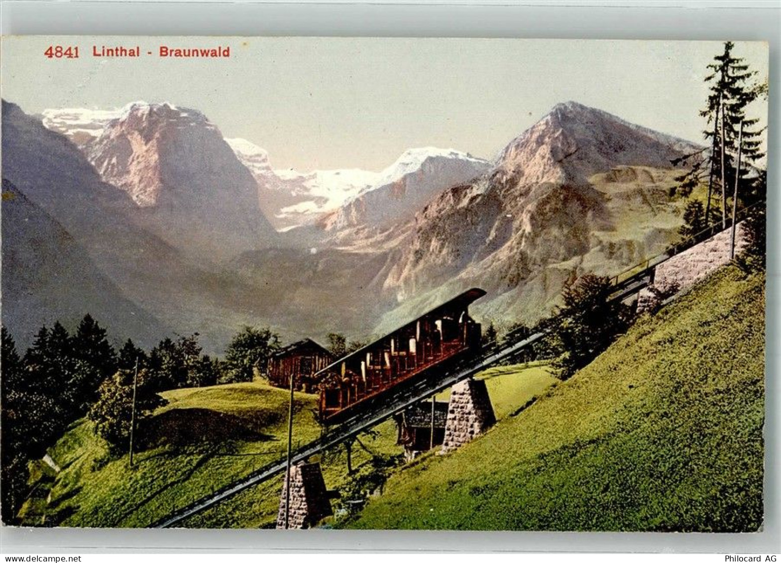 8783 Linthal Foto AK Bergbahn Linthal-Braunwald - 38210024