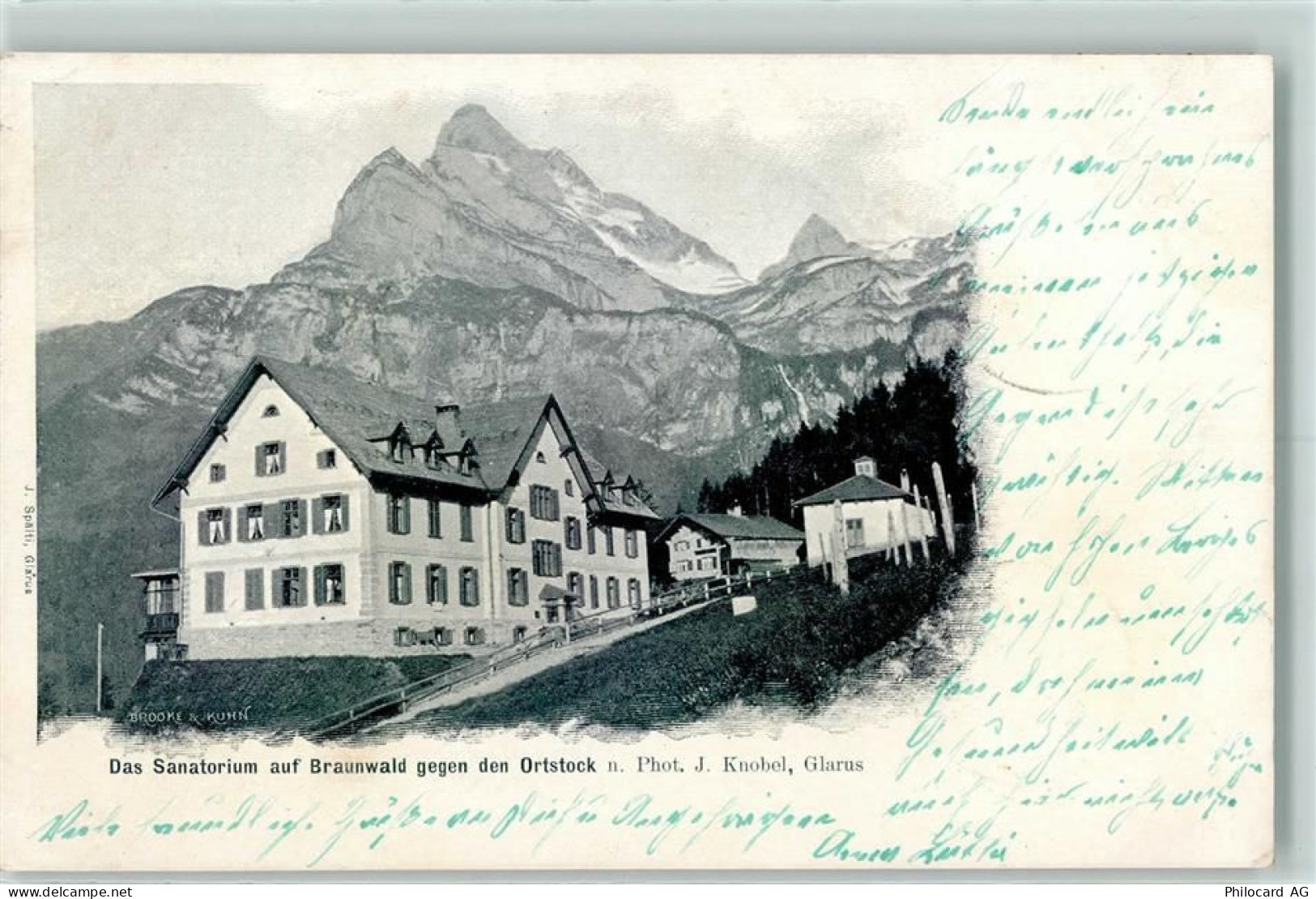 8784 Braunwald 1901 - Sanatorium auf Braunwald gegen den Ortstock - 13129061
