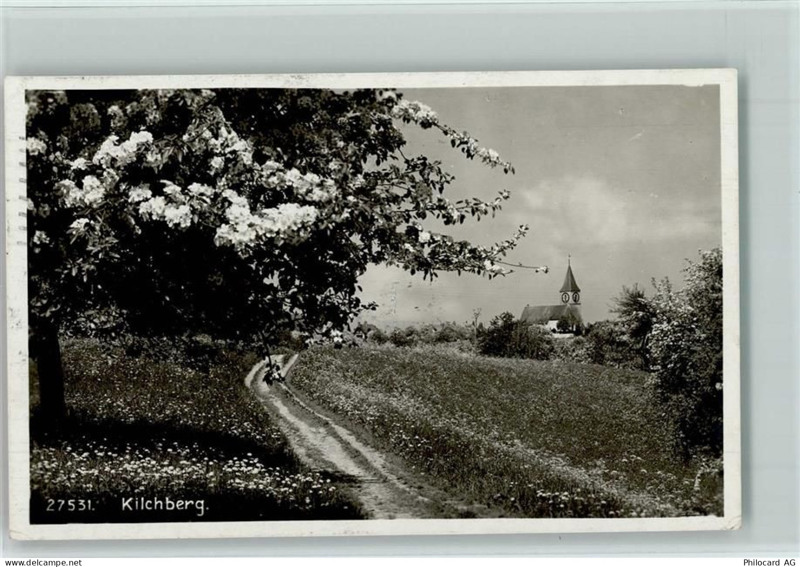 8802 Kilchberg ZH - Blick nach Kilchberg Kirche Baumblüte - 13110489