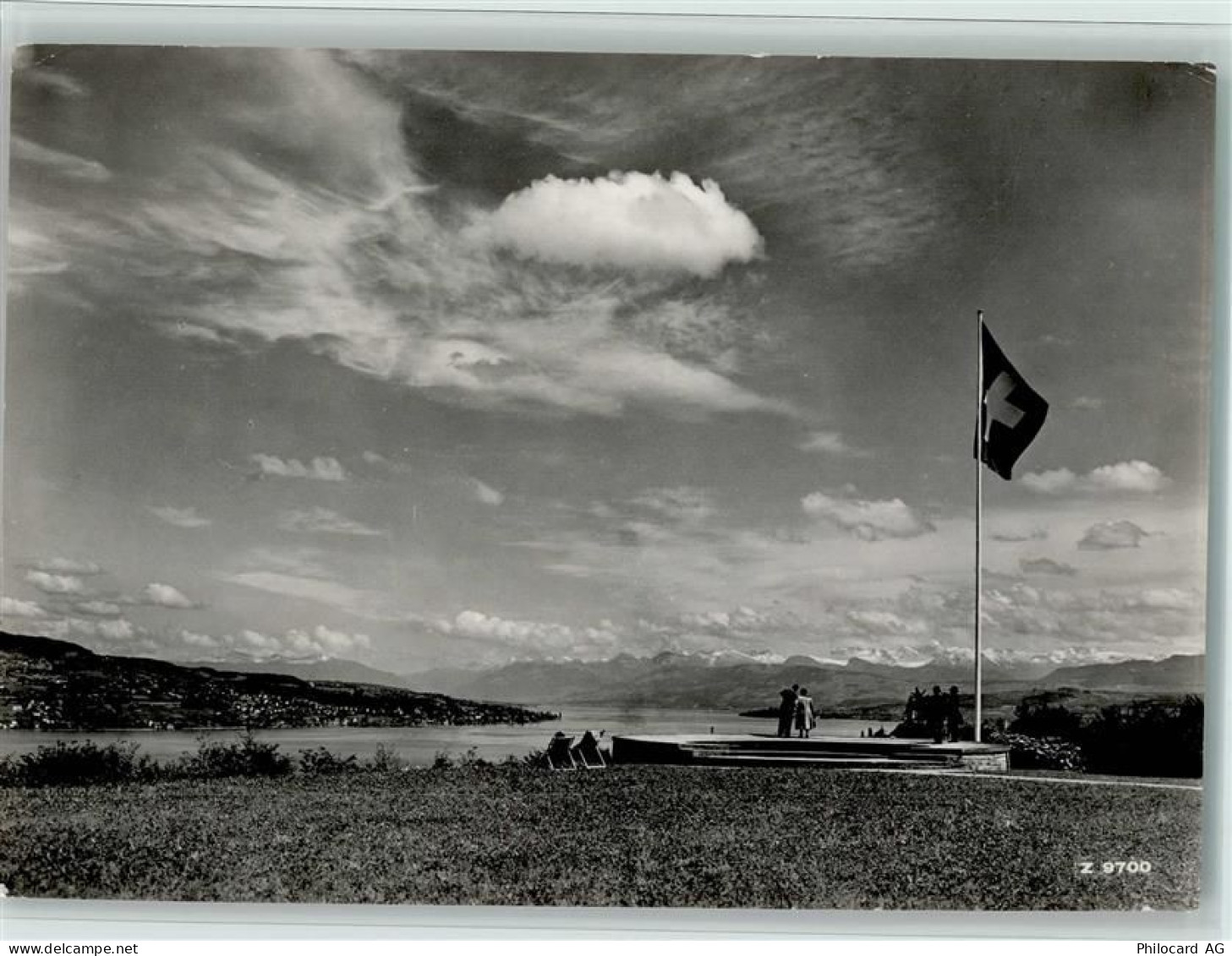 8803 Rüschlikon - Stiftung Im Grüene Alpenblick vom Park aus Wappen - 11058125