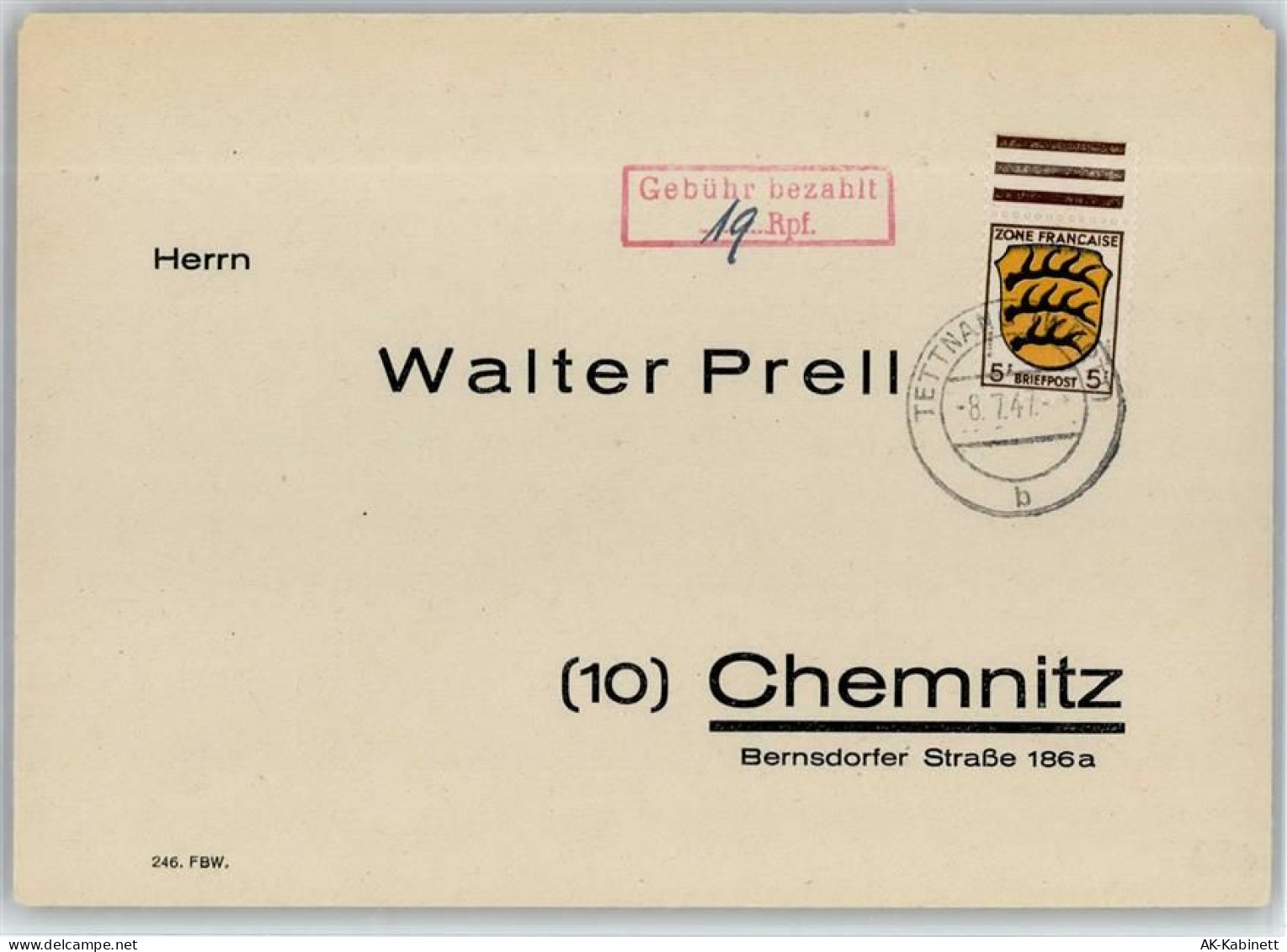 88069 W7992 Tettnang - Stempel Gebühr bezahlt - 51224299