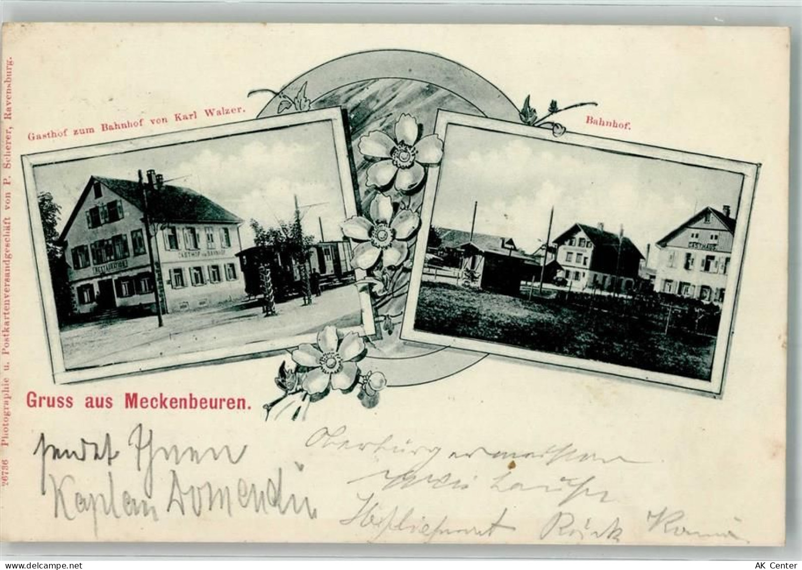 88074 W7996 Meckenbeuren 1905 - Gasthaus zum Bahnhof Bahnhof - 13647804