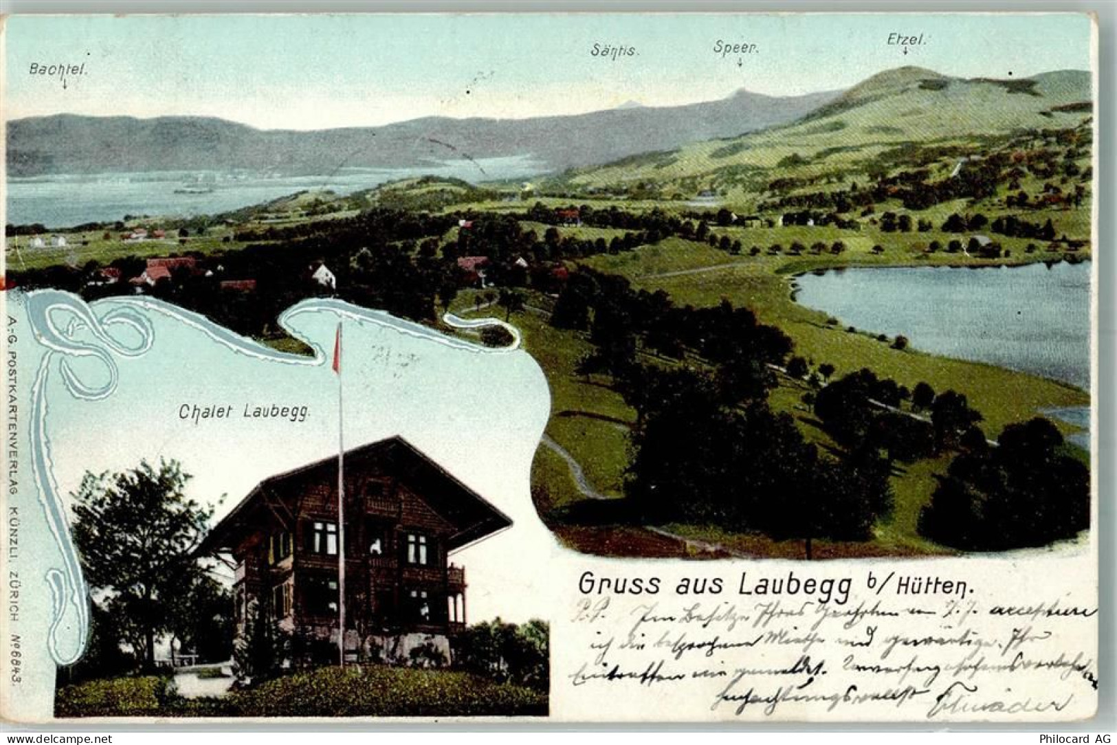 8825 Hütten 1904 Foto AK Pension Chalet Laubegg - 13568326