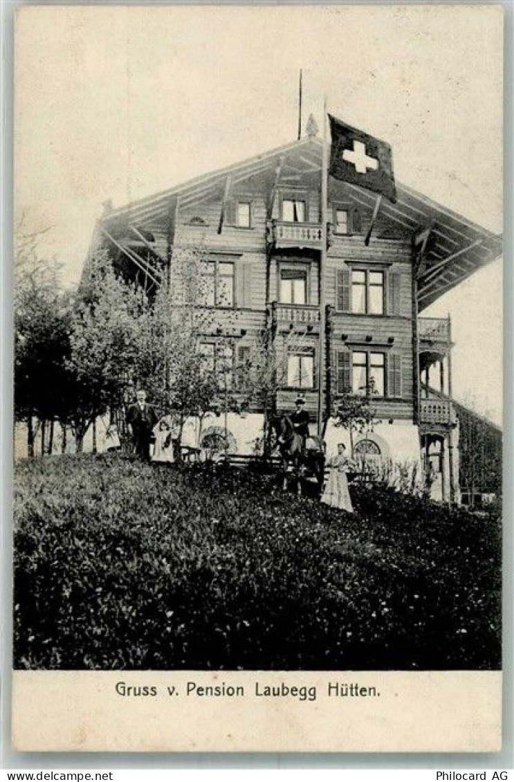 8825 Hütten 1909 Foto AK Pension Laubegg - 13585743