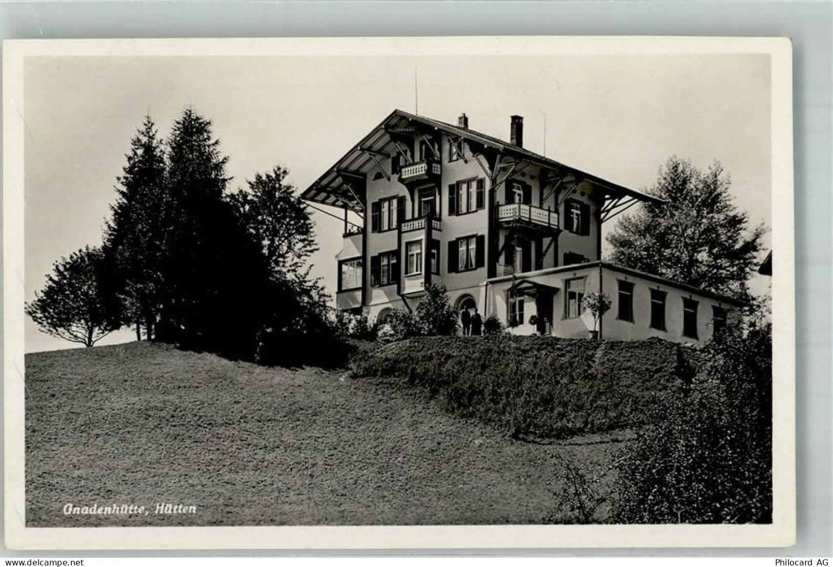 8825 Hütten 1936 Foto AK Pension Gnadenhütte - 10748677