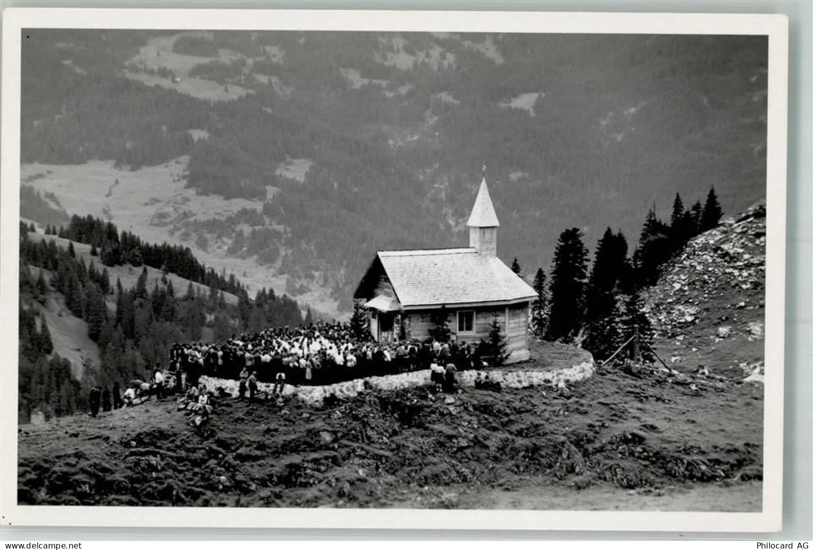 8842 Unteriberg Foto AK Kirche Kapelle Käsernalp Hüttenstempel Drusbergh... - 10719116