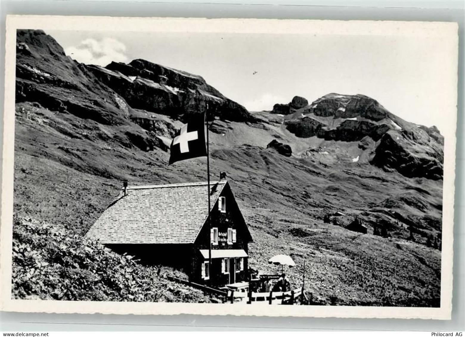 8843 Oberiberg Foto AK Hüttenstempel Drusberghütte - 39979304