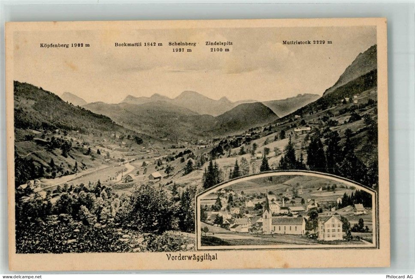 8857 Vorderthal Wägital Foto AK Kirche Vorderwägital - 14001211
