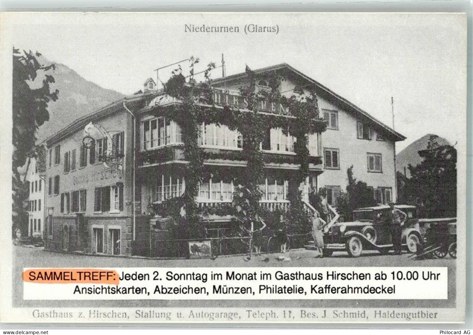 8867 Niederurnen 1991 Foto AK Auto Gasthaus zum Hirschen Sammeltreff - 38218825