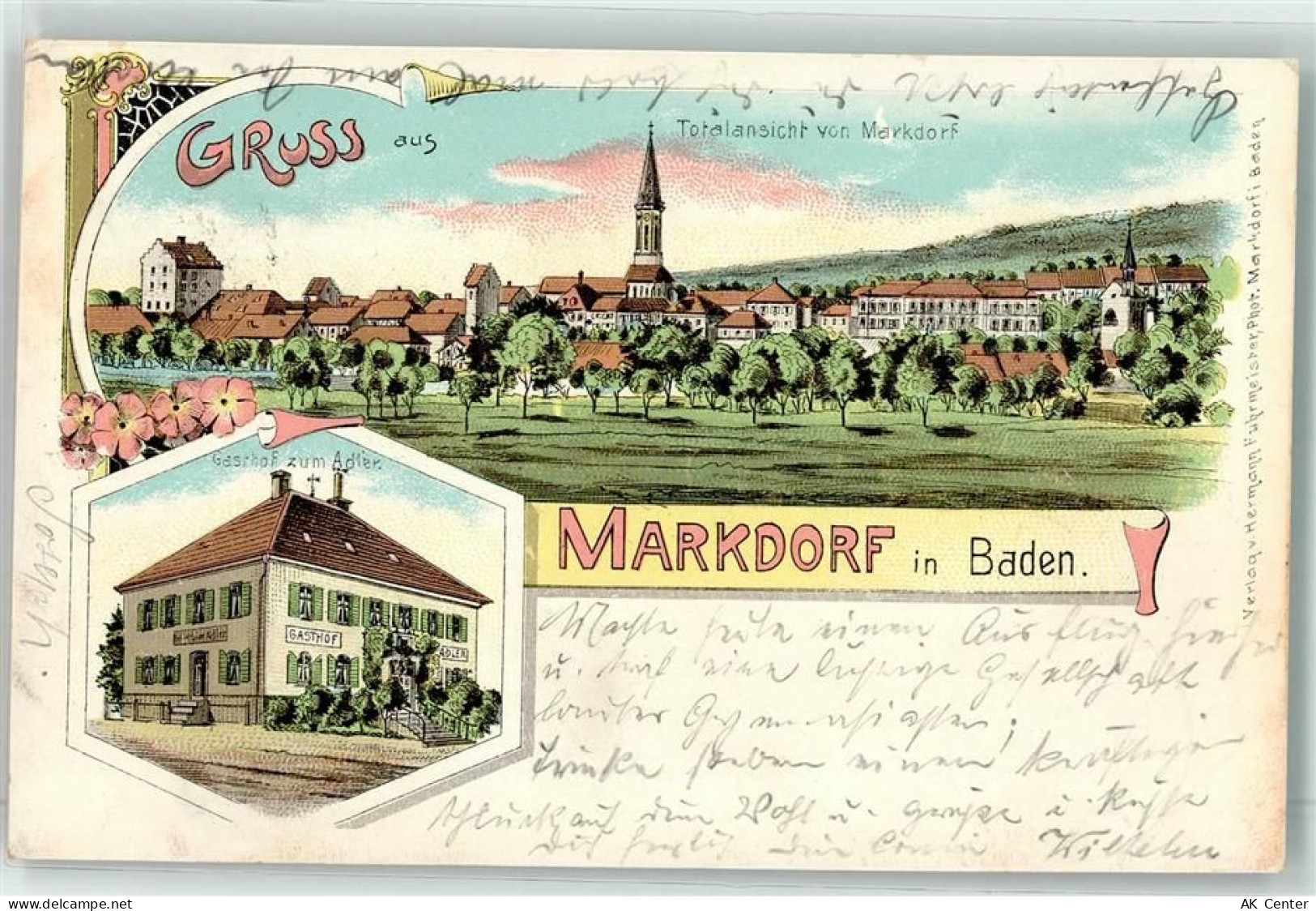 88677 W7778 Markdorf , Baden 1900 Lithographie Gasthaus Zum Adler - 13618739