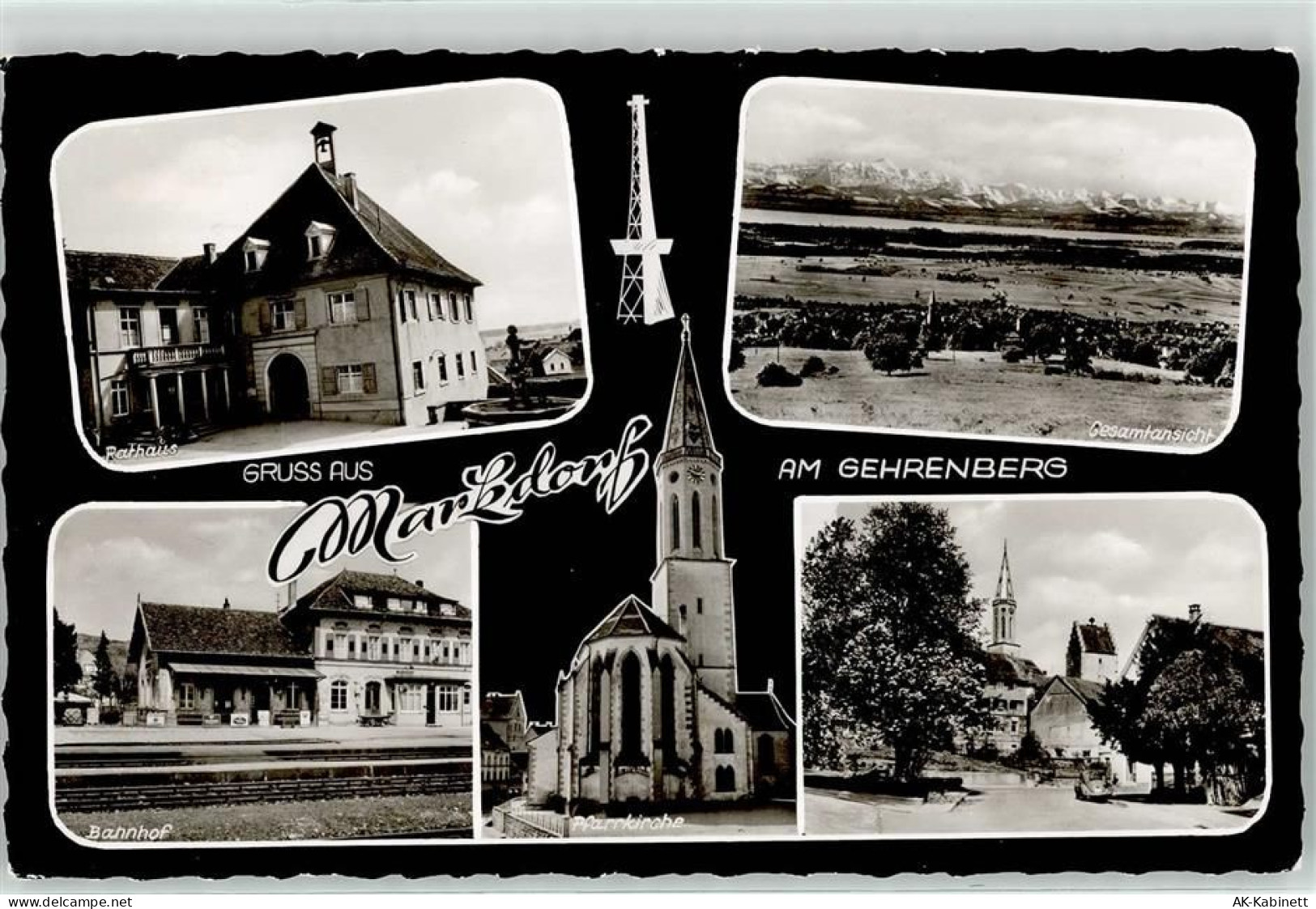 88677 W7778 Markdorf , Baden - Rathaus Kirche Bahnhof - 52158122