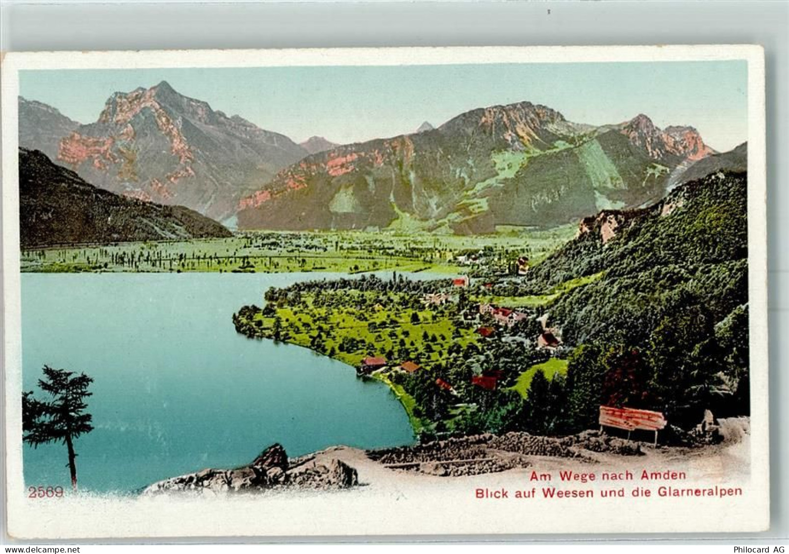 8872 Weesen - Am Wege nach Amden Blick auf Weesen und die Glarneralpen... - 10389321