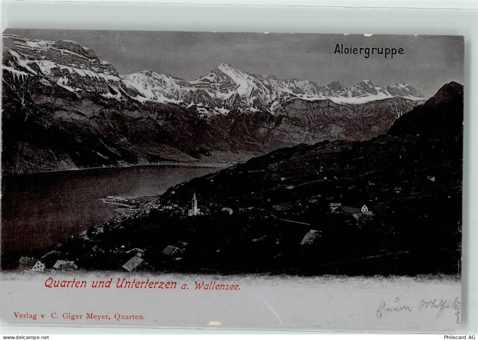 8883 Quarten 1907 - Aloiergruppe Unterterzen Wallensee - 13197836