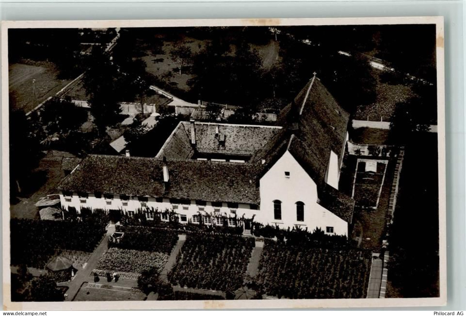 8887 Mels 1918 - Fliegeraufnahme Mels mit Pfarrkirche und Kapuzinerklost... - 13094838