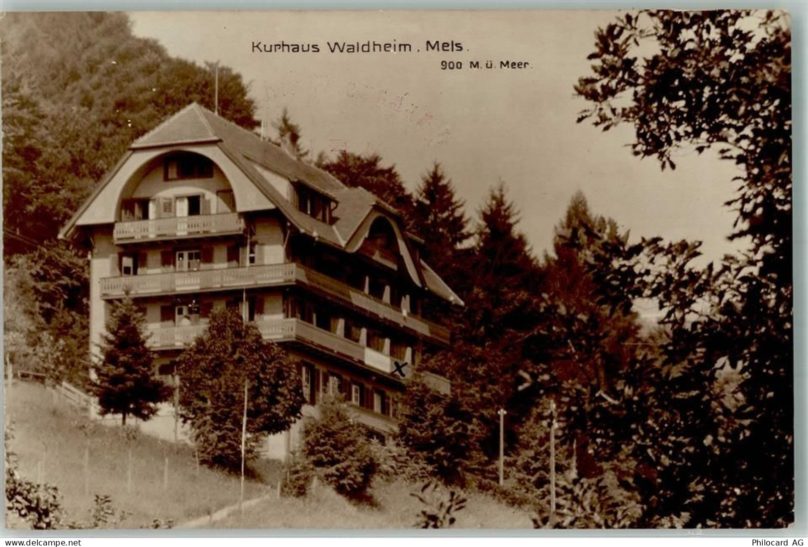 8887 Mels 1929 Foto AK Pension Kurhaus -Waldheim - 10735399