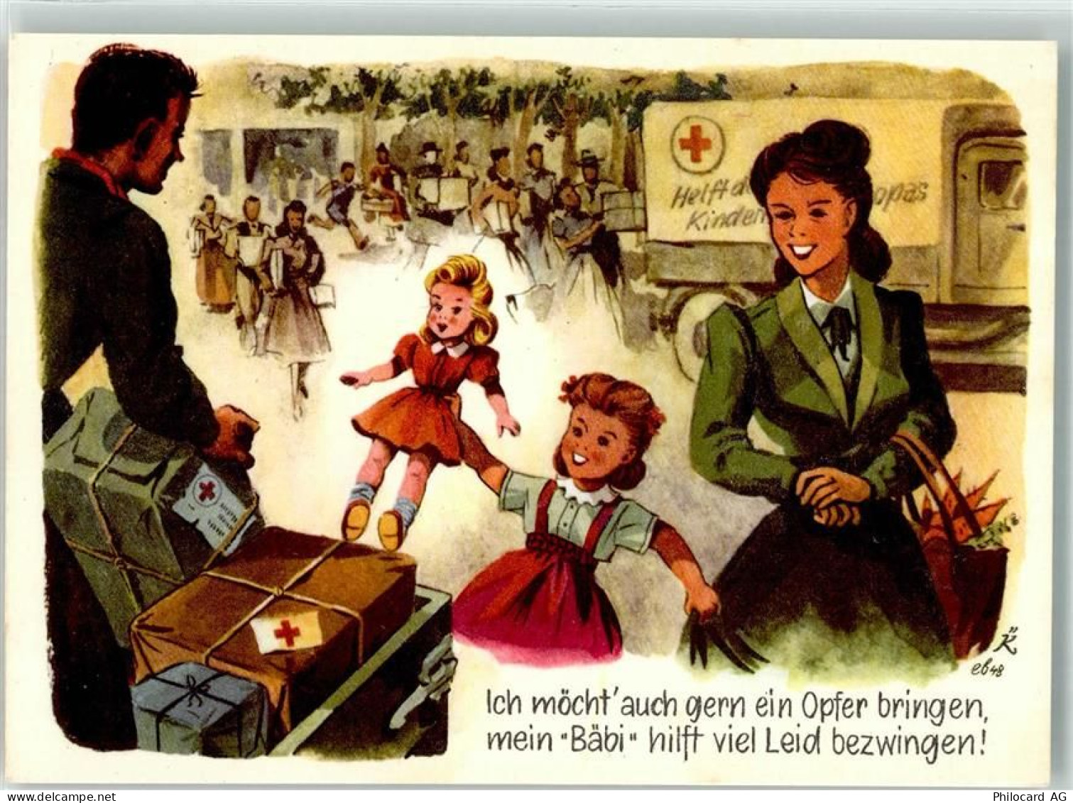 8887 Mels Künstlerkarte sign. eb48 K Aktion Weisstannental Rotes Kreuz... - 39696549