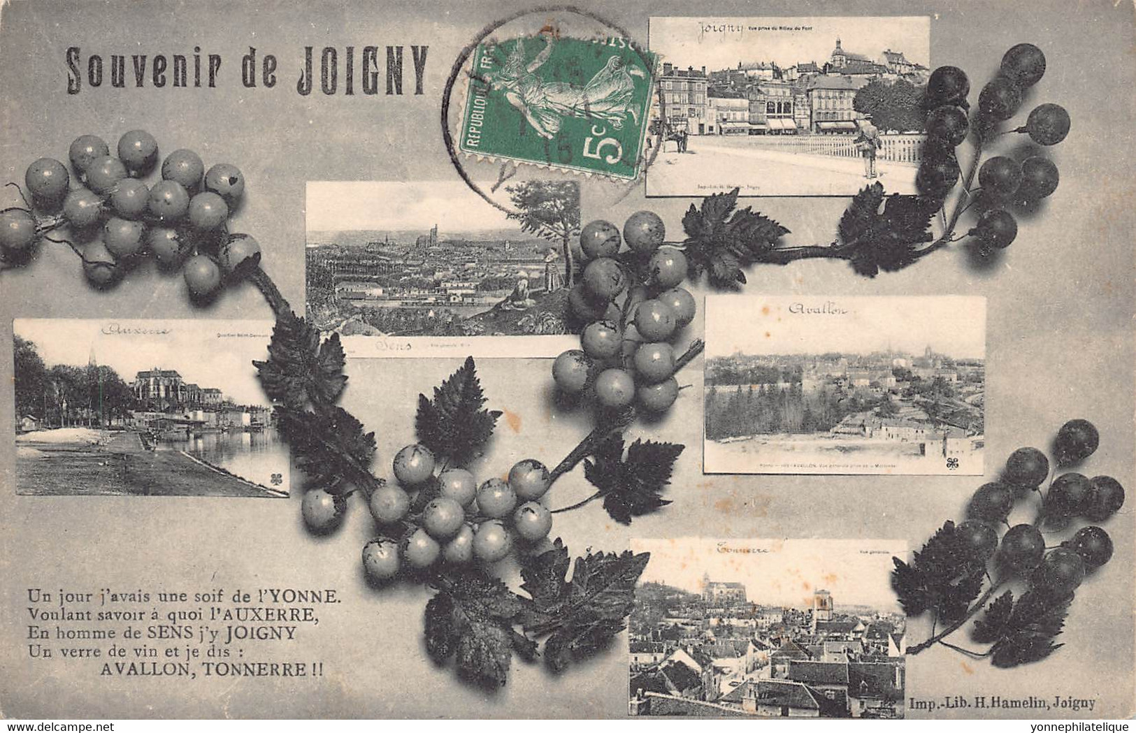 89 - YONNE - JOIGNY - 196 - Carte "Souvenir de Joigny" multivues