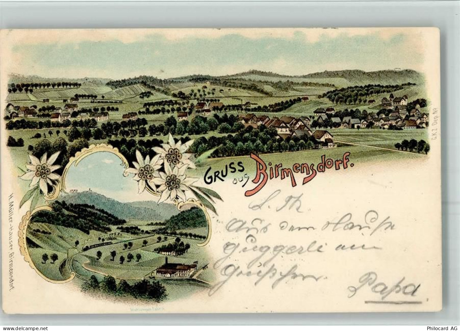 8903 Birmensdorf ZH 1899 BOAKC Eisenbahn Lithographie - 13700477