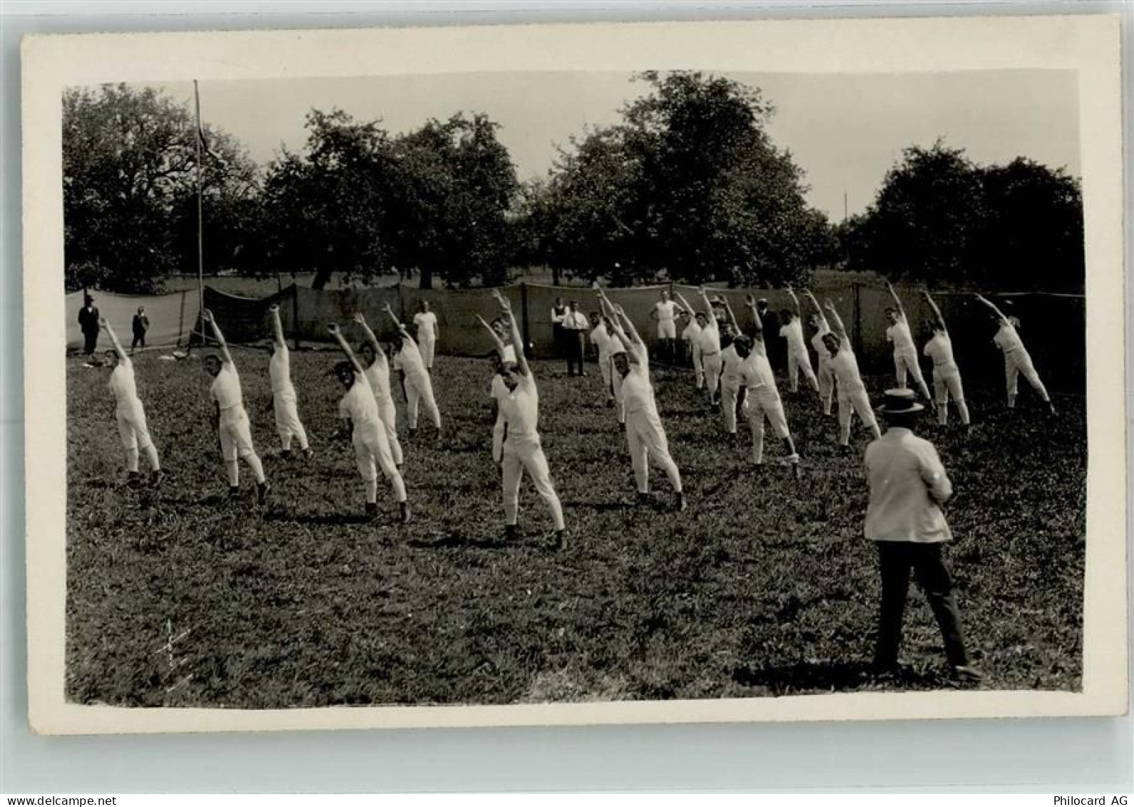 8913 Ottenbach 1929 Foto AK Sportplatz Gymnasitk Ort handschriftlich - 13306139